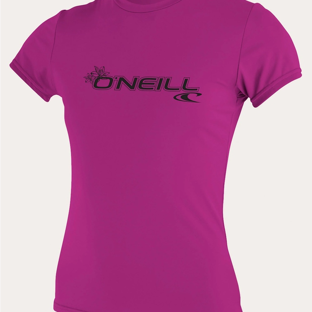 O'Neill Women's pink Basic Skins Upf 50+ short Sleeve Sun Shirt size medium